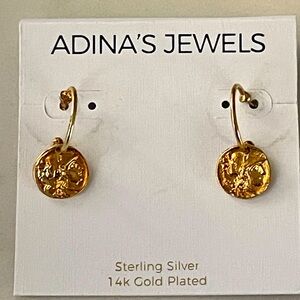 Adina Eden “Adina’s Jewels” Sterling Silver‎ Gold Plated Earrings